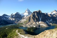 
Terrapin Mountain, Mount Magog, Mount Assiniboine, Sunburst Peak, The Marshall, Lake Magog, Sunburst Lake, Cerulean Lake Early Morning From the Nublet
